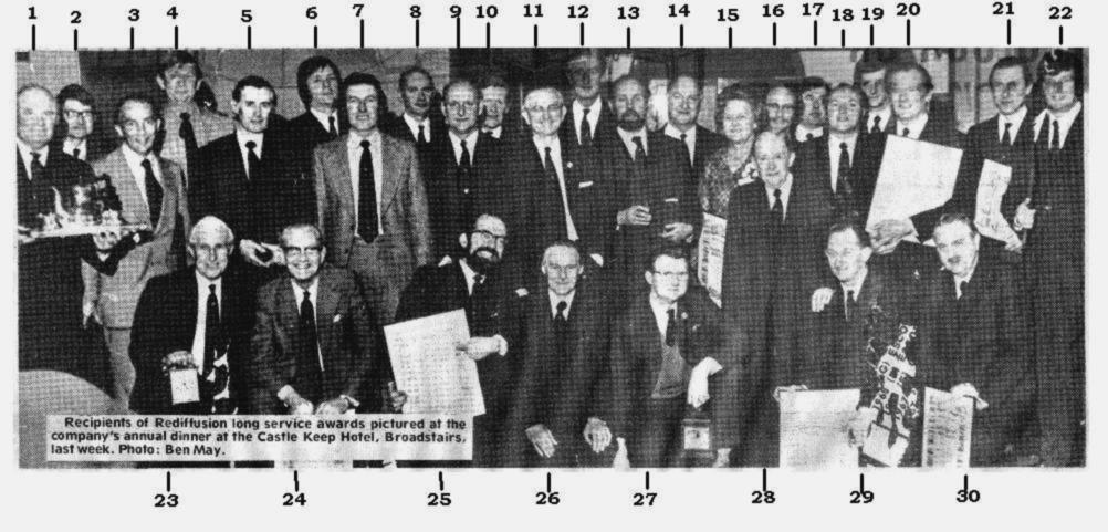 Rediffusion SE Long Service Awards.  Broadstairs 1974