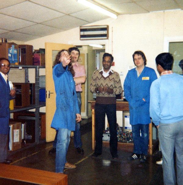 Soofi+John Mole+ me John Buckle+Ray Jagdao+Ian Nortonchild+Singh Harrow workshop june 1984