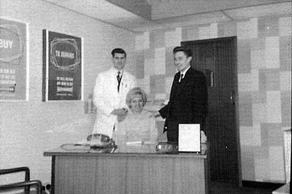 In the showroom (left to right) Charlie Starling, Jane Harnden and Berry Greene