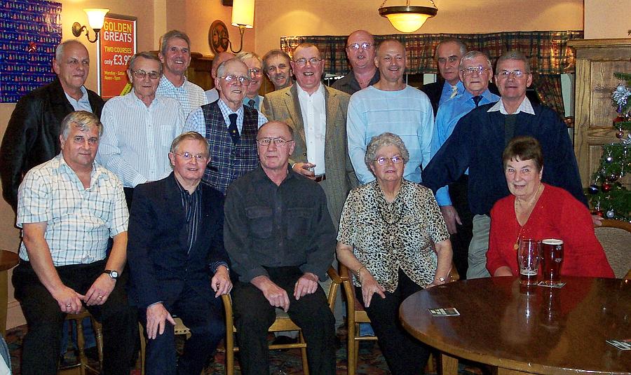 Pictured Front Row -  Mike Worsey,  John Watson,  Laurie Gallagher,  Audrey Allott  (not a staff member),  Cindy.       Middle Row -  Ron Canvess (with glasses),    Ken Allott,    Barry Johnson,?,   Stan Windsor,   Arnie Carmichael,   Pictured Back row - ?,? Terry Prodger (partly hidden), ? , Geoff Gregory, Michael Woodhouse